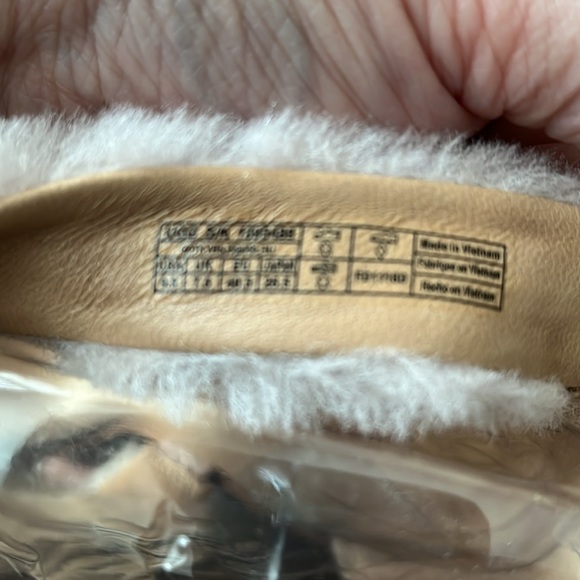 Ugg Del Rey Sheepskin Pink Fluff Block Heel Sandal Open Toe Ankle Strap Size 9.5 - Picture 12 of 12